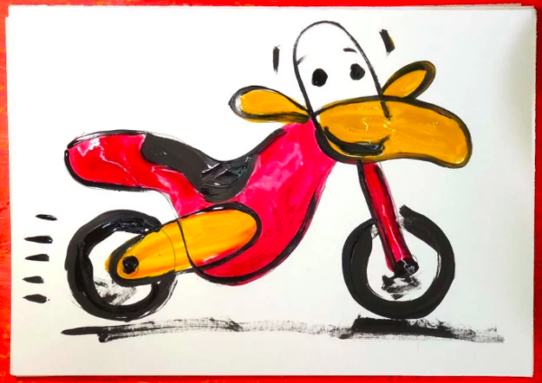 Иллюстрация к советской считалке про мотоцикл