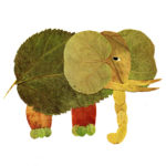 Слон из листьев