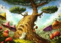 В средней группе дошкольникам предлагается проявить свою творческую фантазию, создав удивительный образ сказочного дерева