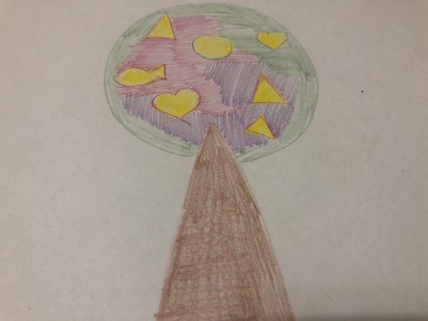 Сказочное дерево карандашами, этап 5