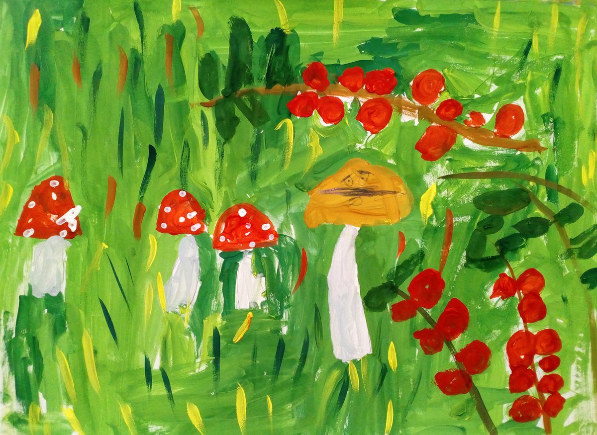 Рисование старшая группа грибы ягоды