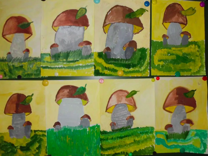 Как нарисовать грибы карандашом поэтапно для детей в разных техниках