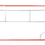 Схема рисования автобуса на основе прямоугольника с закруглёнными углами
