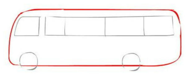 Схема рисования автобуса в средней группе