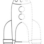 Шаблон Ракета с показанной точками правой половиной